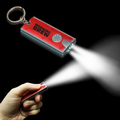 2 1/2"x1" Silver/Red Rectangle Flash Light Keychain